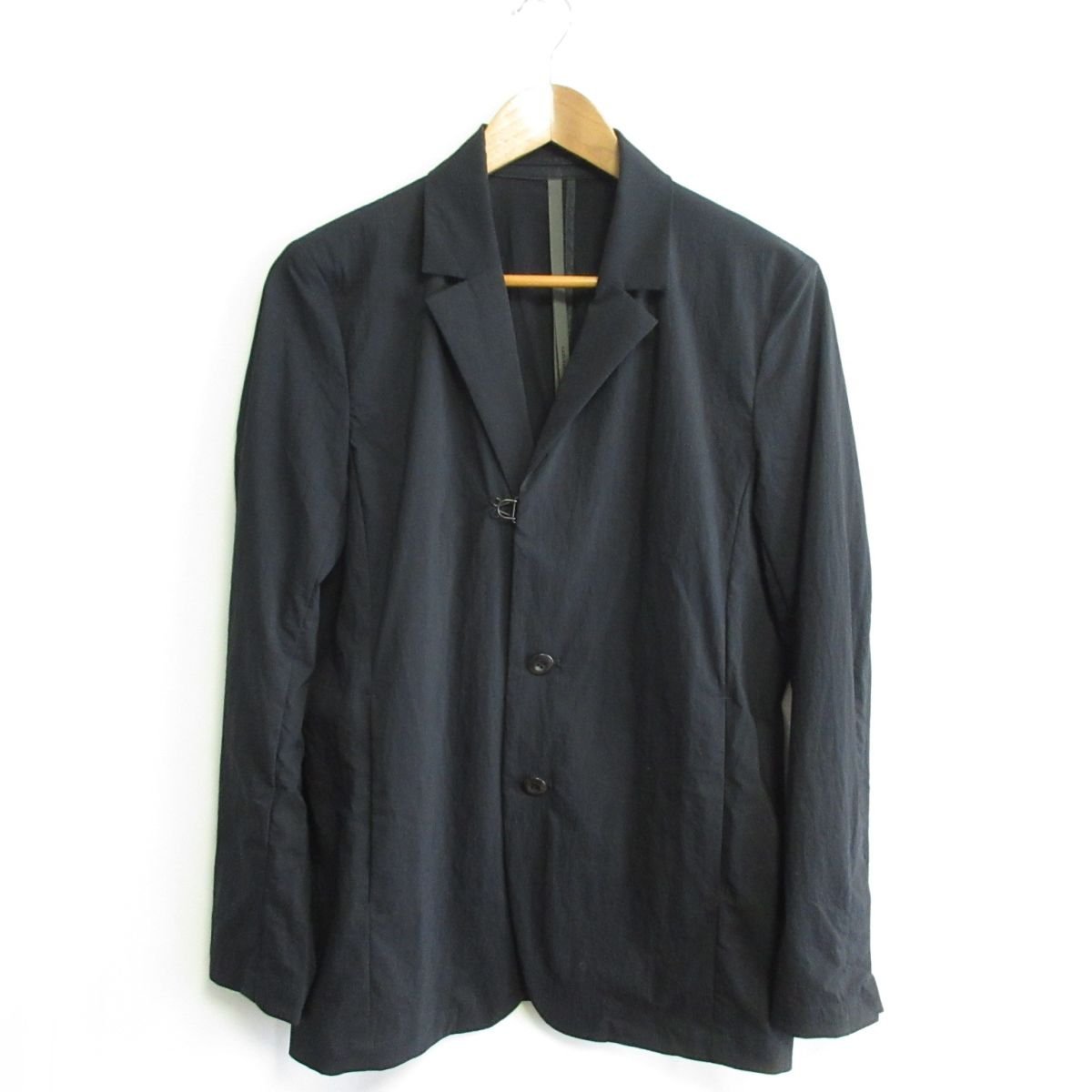 美品 19SS KAZUYUKI KUMAGAI カズユキクマガイ Ny Stretch Taffeta 2B Jacket Black テーラードジャケット KG91-010 サイズ1 ブラックの画像1