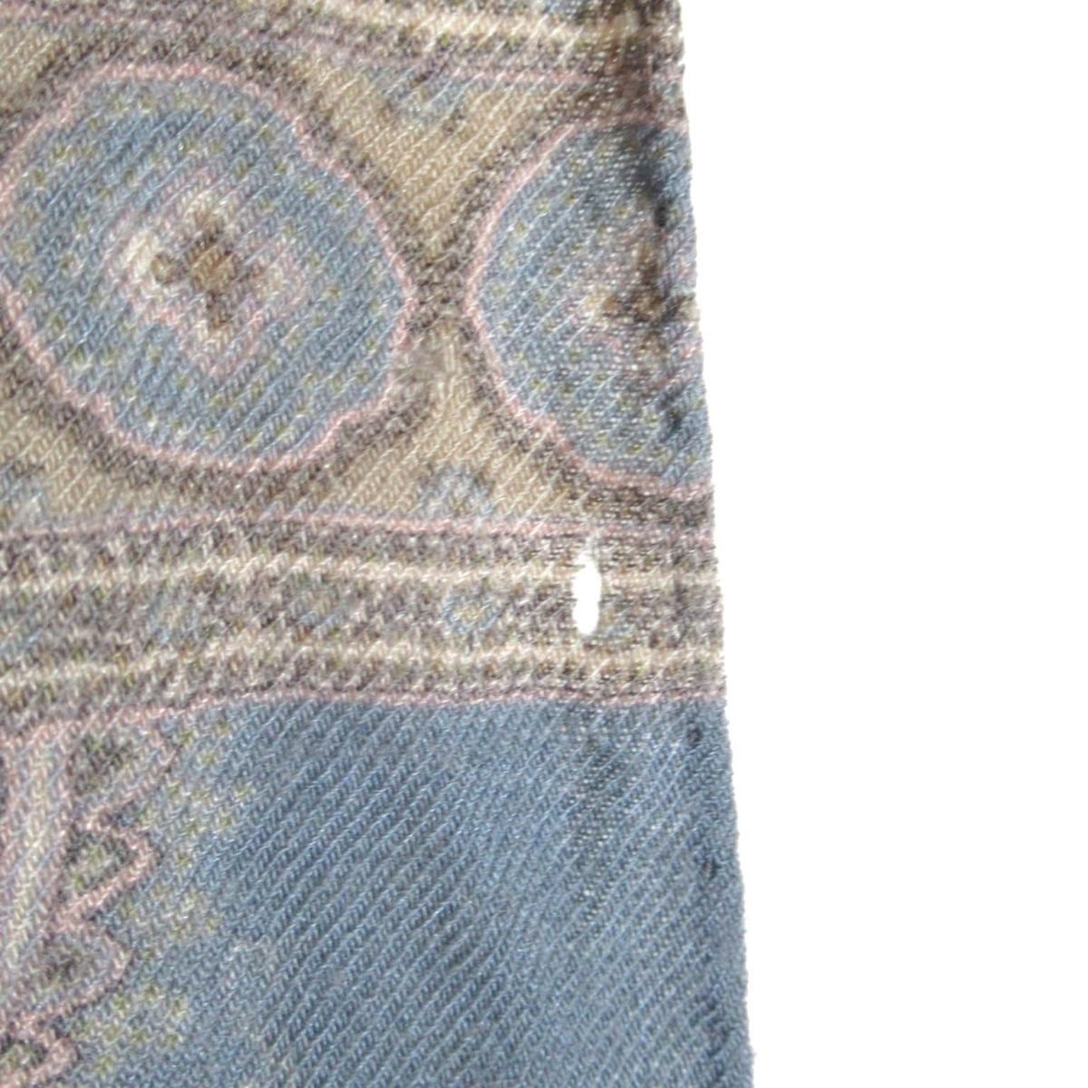  superior article ETRO Etro peiz Lee pattern silk Blend large size scarf shawl light blue series C0604