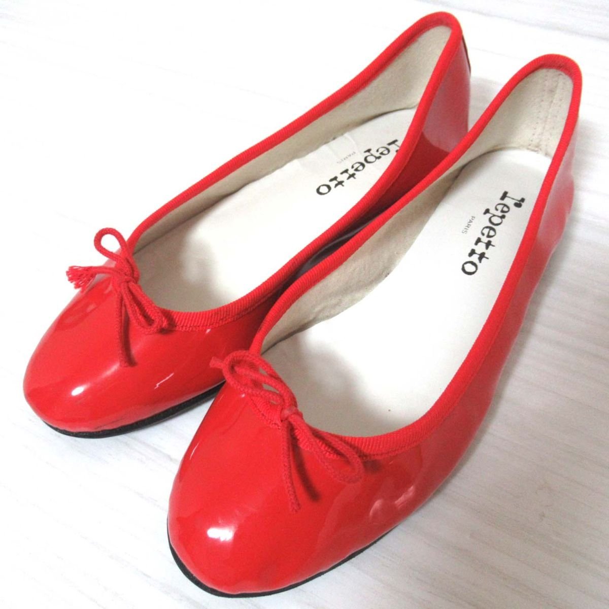 5年保証』 サンドリヨン レペット repetto 美品 エナメル C0702 レッド