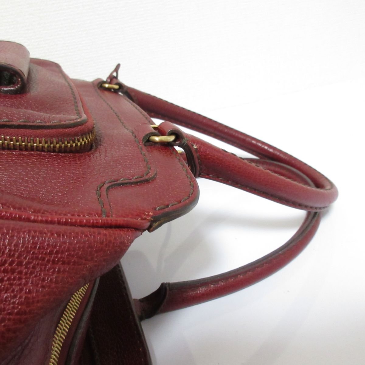 特価商品 レザー トッズ TOD'S 美品 ゴールド金具 ワインレッド