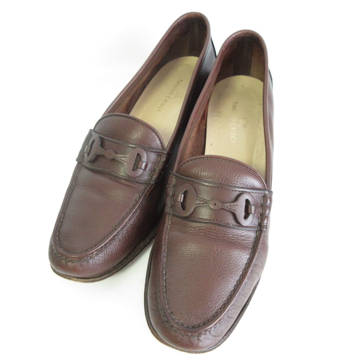  beautiful goods TANINO CRISCItanino Chris chi- leather bit Loafer moccasin 37 approximately 23.5cm Brown 