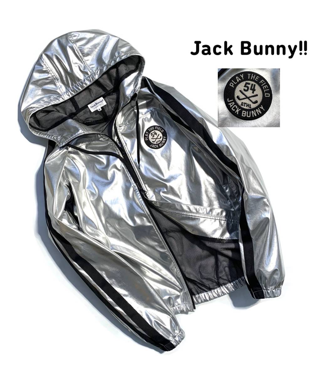 充実の品 6(LL) フルジップジャケット ジャックバニー Bunny!! 名作【6(LL)】Jack ロゴ刺繍ワッペン パーリーゲイツ パーカー メンズ シルバー パーリーゲイツ