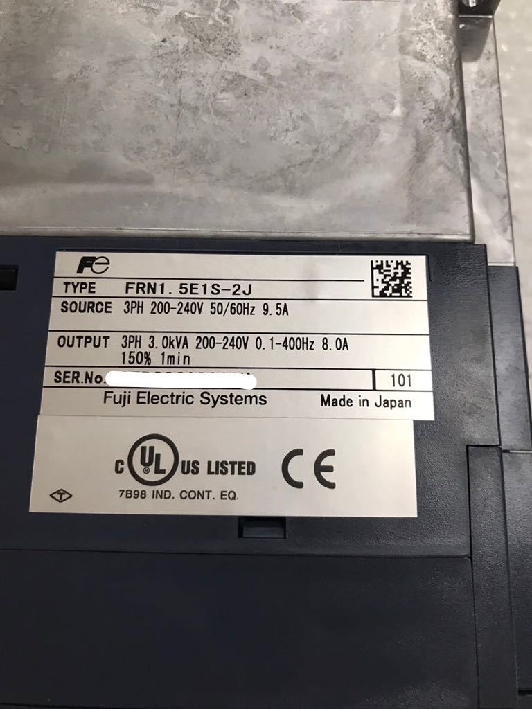 中古美品富士電機インバーター FRN1.5E1S-2J動作保証 [インボイス発行事業者]_画像6