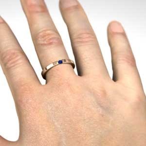 k10ピンクゴールド 平らな指輪 1粒 石 細身 指輪 ブルーサファイア 9月の誕生石_画像2