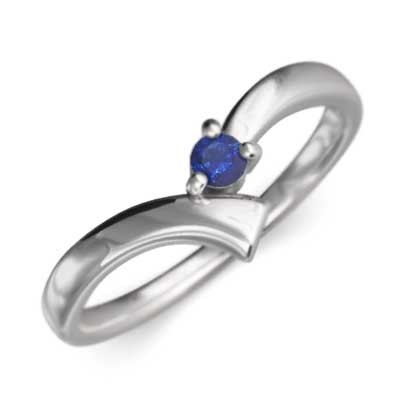 贅沢屋の 指輪 1粒 石 ブルーサファイア プラチナ900 サファイア