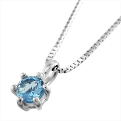 大好き ペンダント プラチナ900 ネックレス 3.8mm石 ブルートパーズ 11
