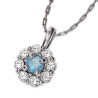 高い素材 Pt900 11月誕生石 天然ダイヤモンド ブルートパーズ(青