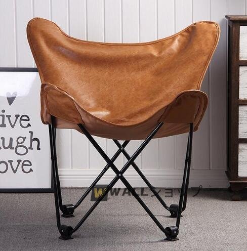 美品■北欧風の革のチョウの椅子の折り畳み椅子のカジュアルな怠け者のソファーの寝椅子_画像3