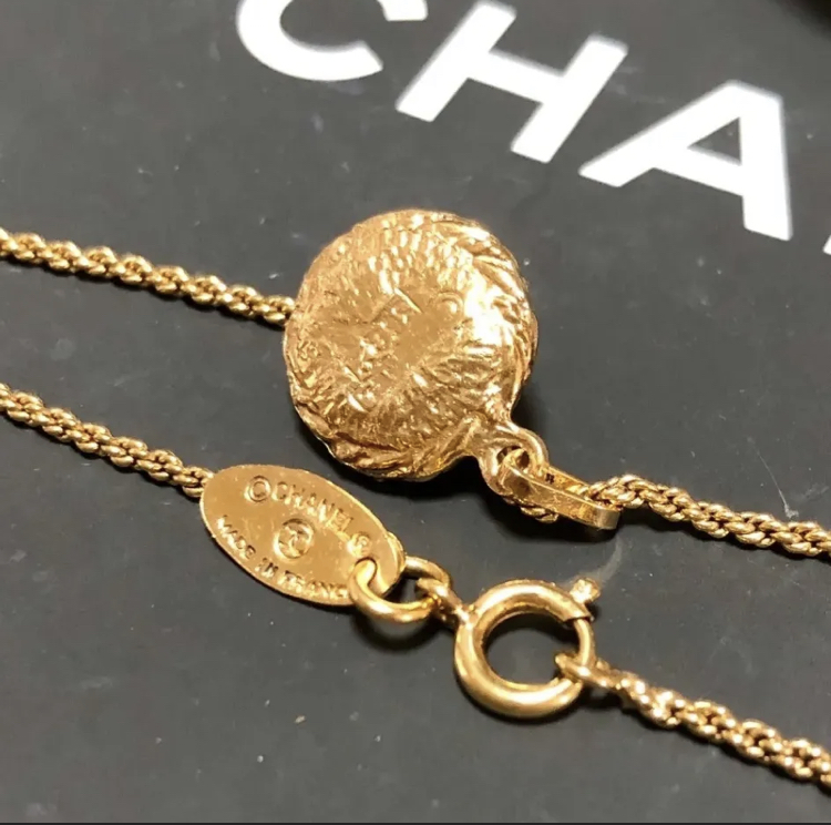  Chanel колье Gold золотой жемчуг жемчуг Vintage цепь круг *