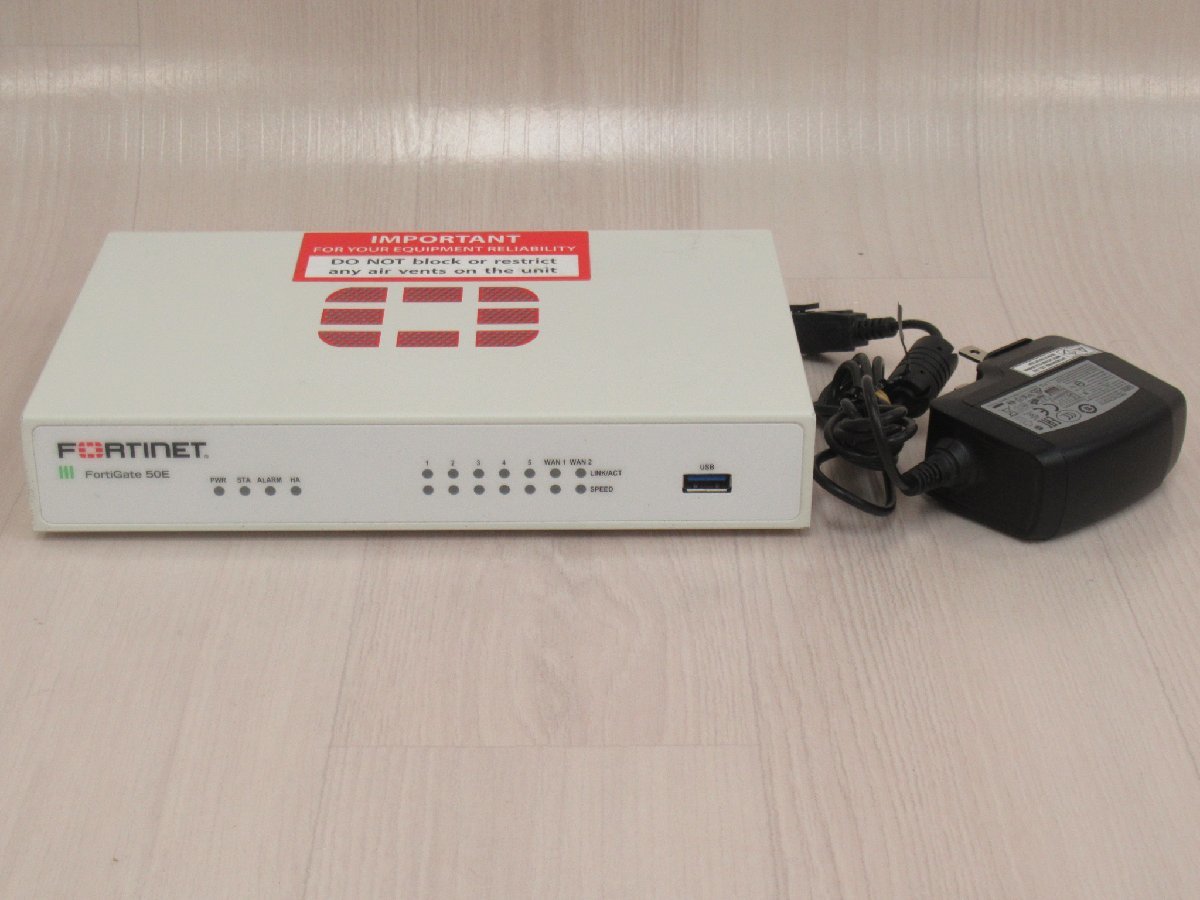 ▲Ω ZZH1 13656# 保証有 Fortinet【 FG-50E 】FortiGate-50E UTM FW：v6.0.5 ライセンス24年08月02日迄 領収書発行可_画像1