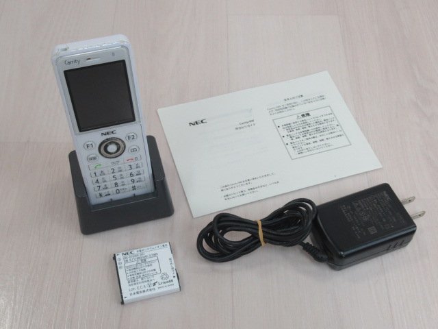 ΩYI 499 o 保証有 19年製 NEC Carrity-NW PS8D-NW コードレス電話機 取説・電池付 初期化済_画像1