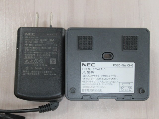 ΩYI 498 o 保証有 18年製 NEC Carrity-NW PS8D-NW コードレス電話機 取説・電池付 初期化済_画像9