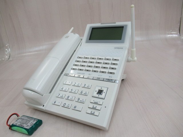 ▲Ω ZF2 13600※保証有 日立 NETTOWER MX-01 CX-01 V2 24ボタンカールコードレス電話機 HI-24G-TELHCA 電池付 17年製