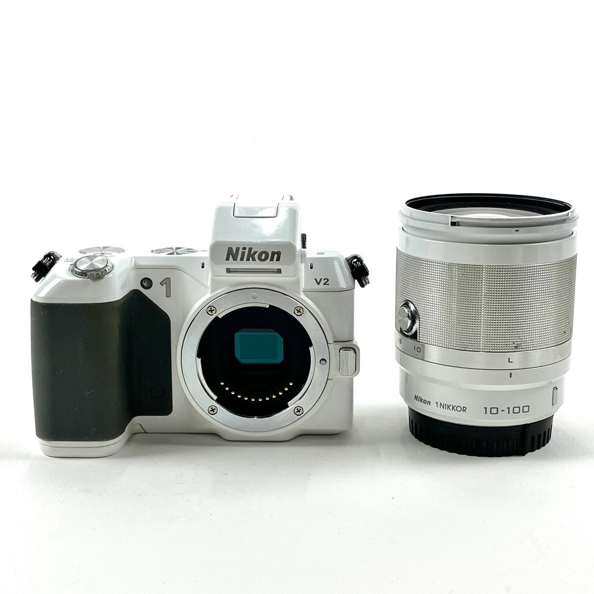 ニコン Nikon 1 V2 + 1 NIKKOR 10-100mm F4-5.6 VR ホワイト［ジャンク品］ デジタル ミラーレス 一眼カメラ 【中古】