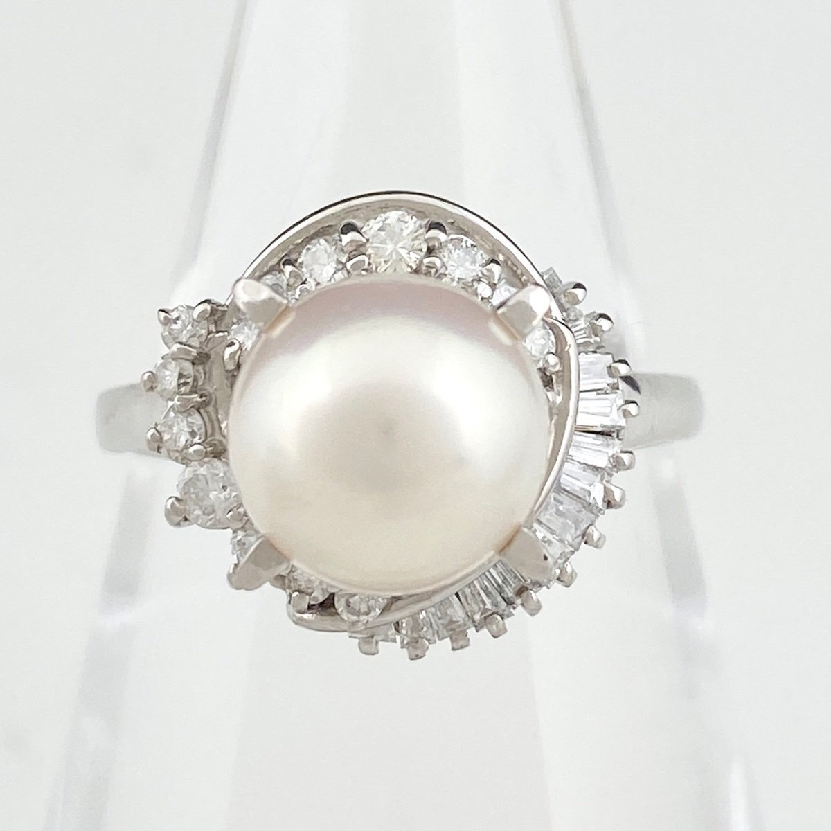 ファッション通販】 リング 真珠 指輪 メレダイヤ プラチナ デザイン