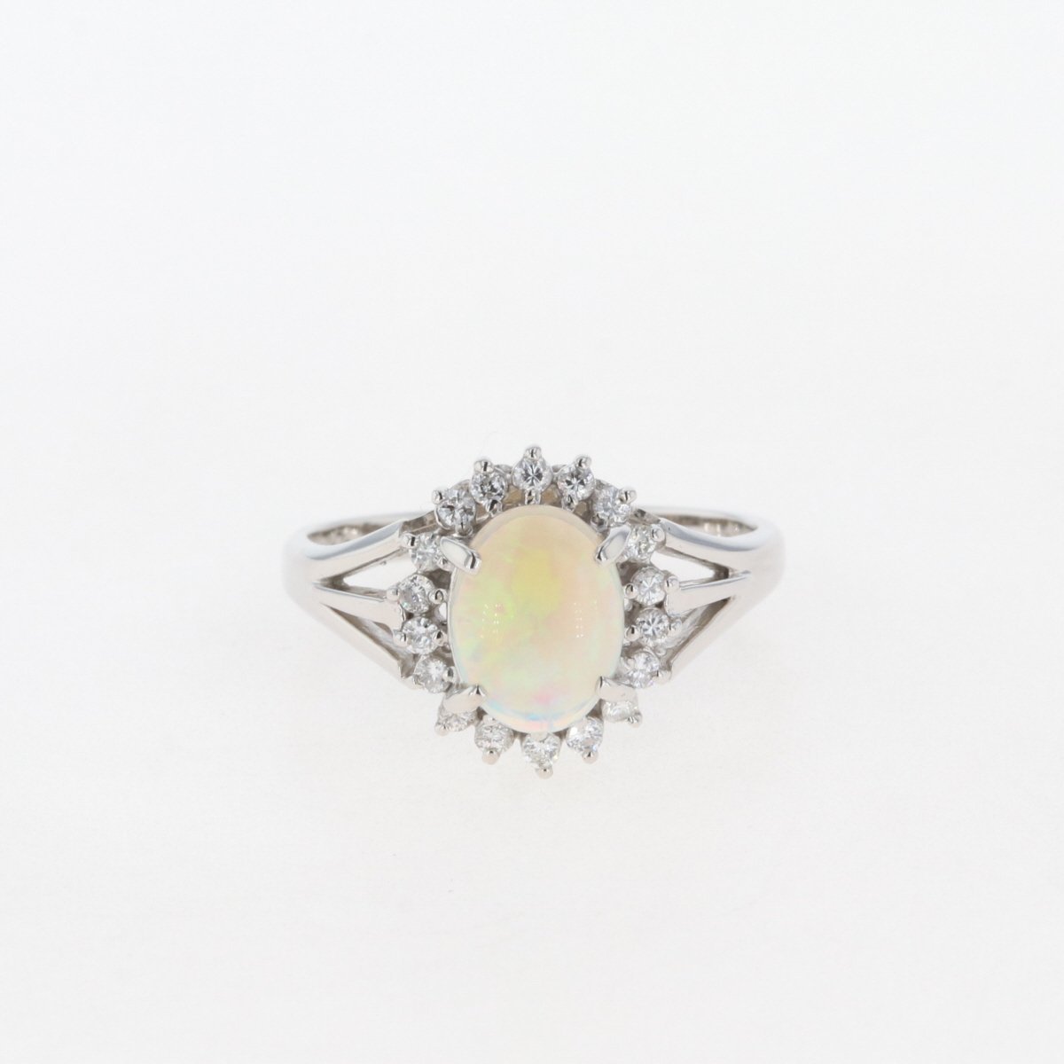 最上の品質な 指輪 プラチナ デザインリング オパール メレダイヤ