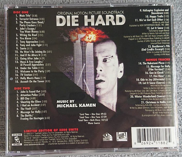 LA-LA LAND LLLCD1188 3500限定 2CD】Michael Kamen DIE HARD マイケル・ケイメン・ダイ・ハード 