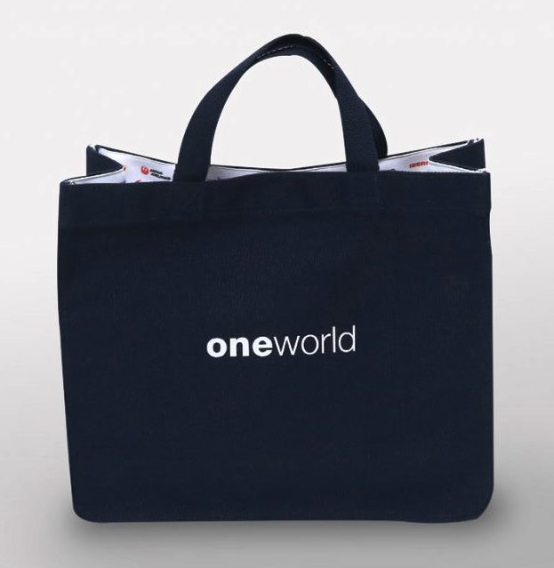 JAL one world tote bag ( navy ) bottom board attaching 