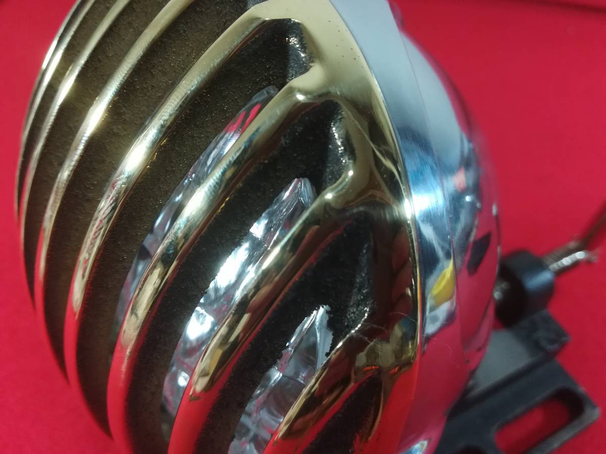 真鍮グリル 鋳物 バードゲージ ヘッドライト H4 ハーレー カフェレーサー チョッパー ボバー ドラッグスター ＳＲ グラストラッカー_画像3