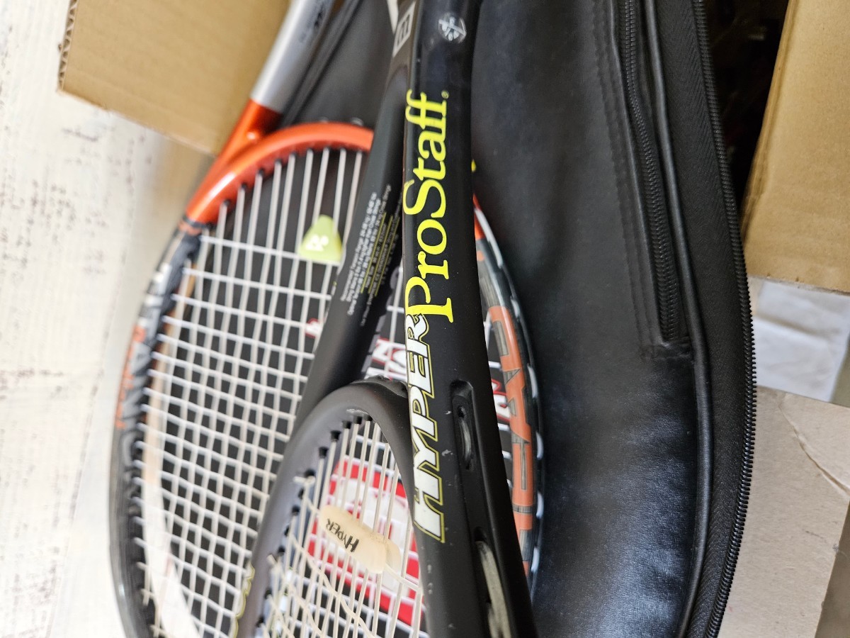 Hyper ProStaff 7.6 ウィルソン 芥川 慈郎 テニスの王子様 HEAD Ti.Radical L5 テニスラケット 2本セット コスプレ 希少 ケース付き_画像10