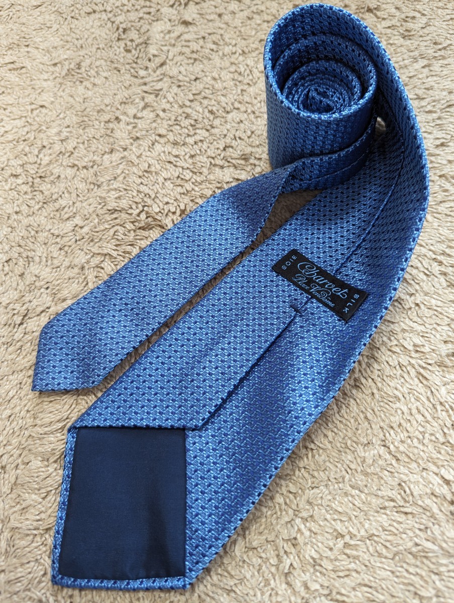 美品 Charvet シャルベ ネクタイ ブルー系 織り柄 シルク 美品 Charvet シャルベ ネクタイ ブルー系 織り柄 シルク