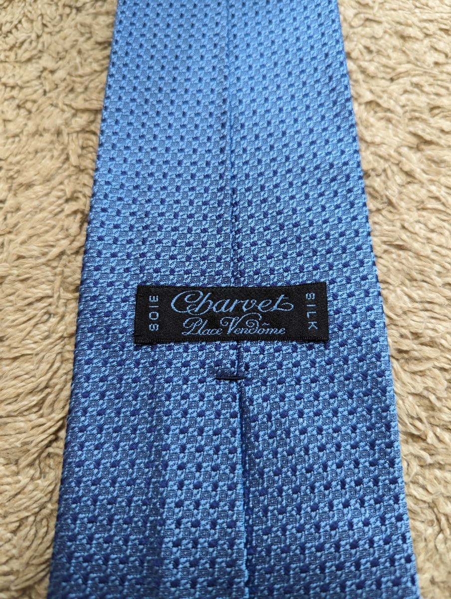 美品 Charvet シャルベ ネクタイ ブルー系 織り柄 シルク 美品 Charvet シャルベ ネクタイ ブルー系 織り柄 シルク