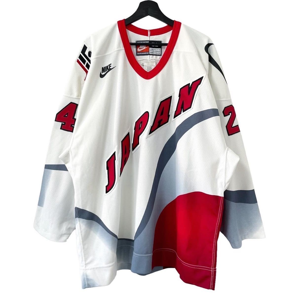 ■激レア■90s 00s カナダ製 NIKE NHL 日本代表 チーム ゲームシャツ ユニフォーム 52 XXL ホッケー ビンテージ