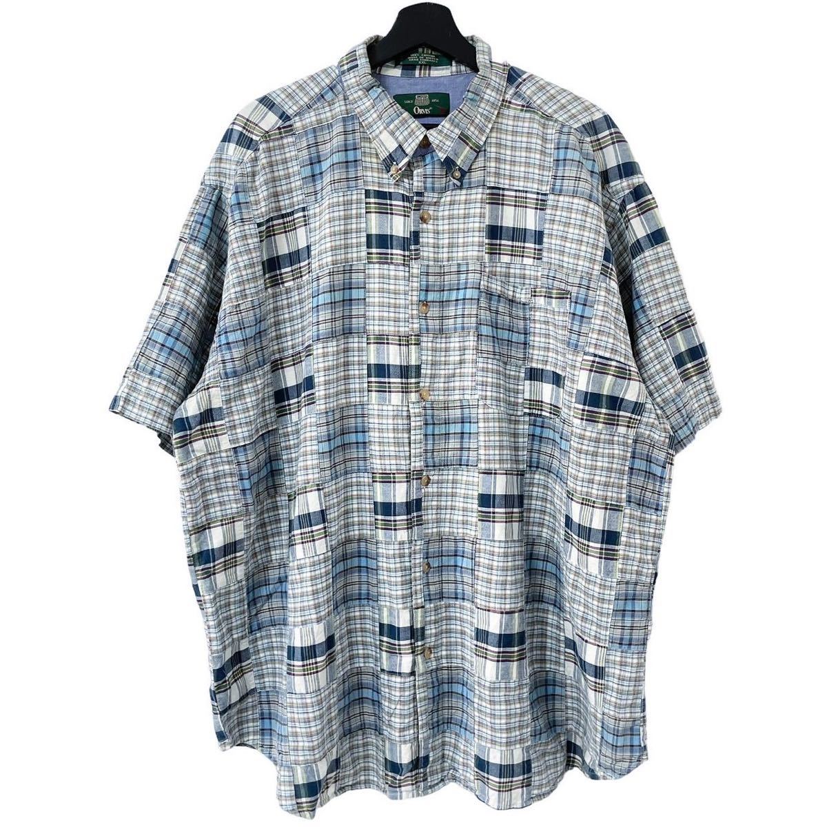 ■激レア■90s ORVIS パッチワーク チェック柄 半袖シャツ XXL オービス ビンテージ