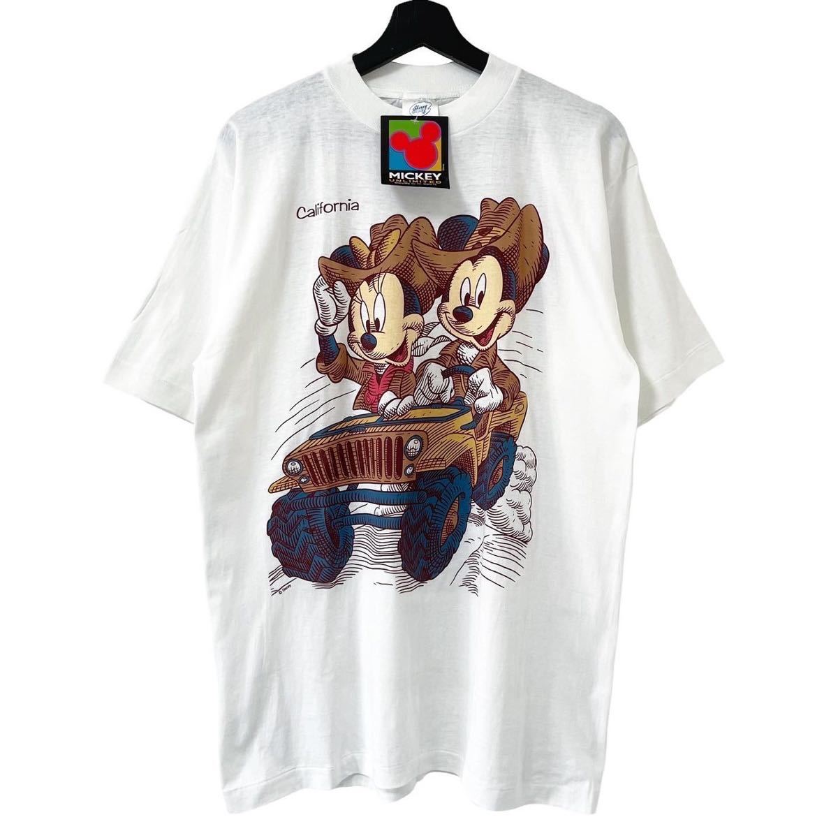 ■激レア■デッドストック 80s 90s USA製 MICKEY & MINNIE Jeep Tシャツ L XL ミッキー ミニー disney ディズニー ビンテージ