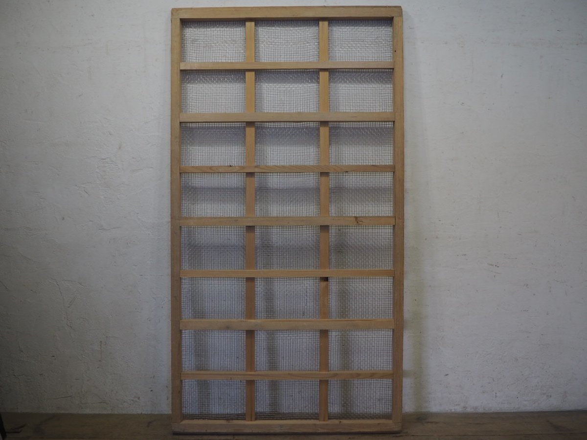 【再入荷】 タL0731◇(1)【H190cm×W102cm】◇金網付き◇味のある古い木製 建具