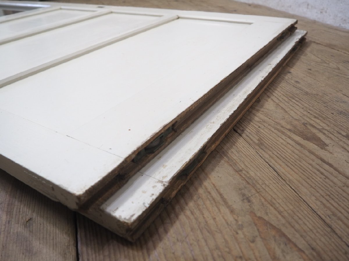 taL0751*(6)[H174,5cm×W83,5cm]×2 sheets * pretty white paint. old wooden glass door * old fittings sliding door sash entranceway door retro antique L pine 