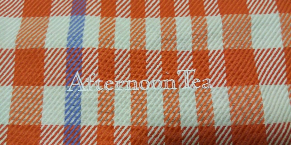 未使用　Afternoon Tea　バッグ　オレンジ 系　チェック 柄　タグ付　ハンドバッグ　サブバッグ　アフタヌーンティー