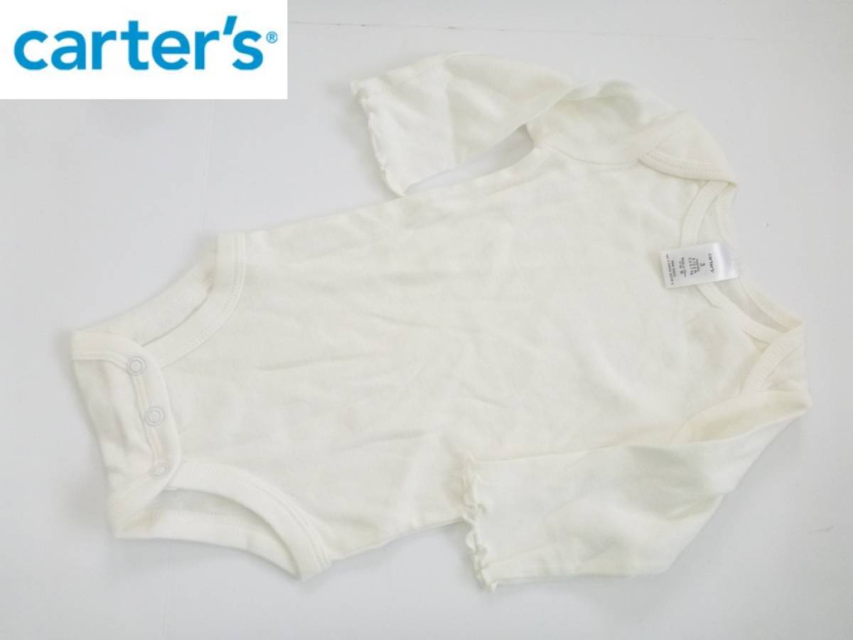 新品未使用 carter's カーターズ ★白　オフホワイト　長袖Tシャツ　ボタン付き 3ｍ…身長50㎝　体重3.6-5.7㎏_画像1