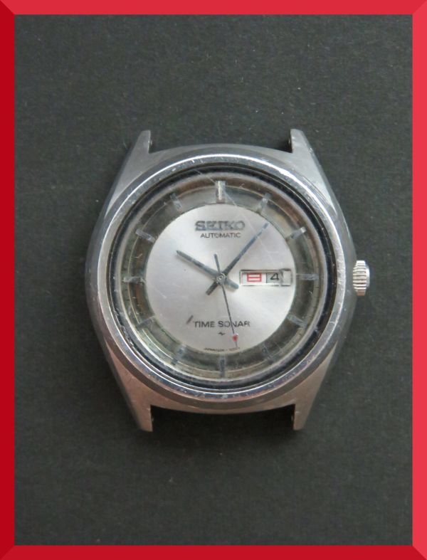 セイコー SEIKO タイムソナー TIME SONAR 自動巻き 3針 デイデイト 裏スケ 2206-0690 腕時計 V296 ジャンク 稼働品