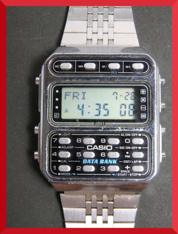 美品 カシオ CASIO データバンク DATA BANK 純正ベルト CD-401 男性用 メンズ 腕時計 V375 稼働品