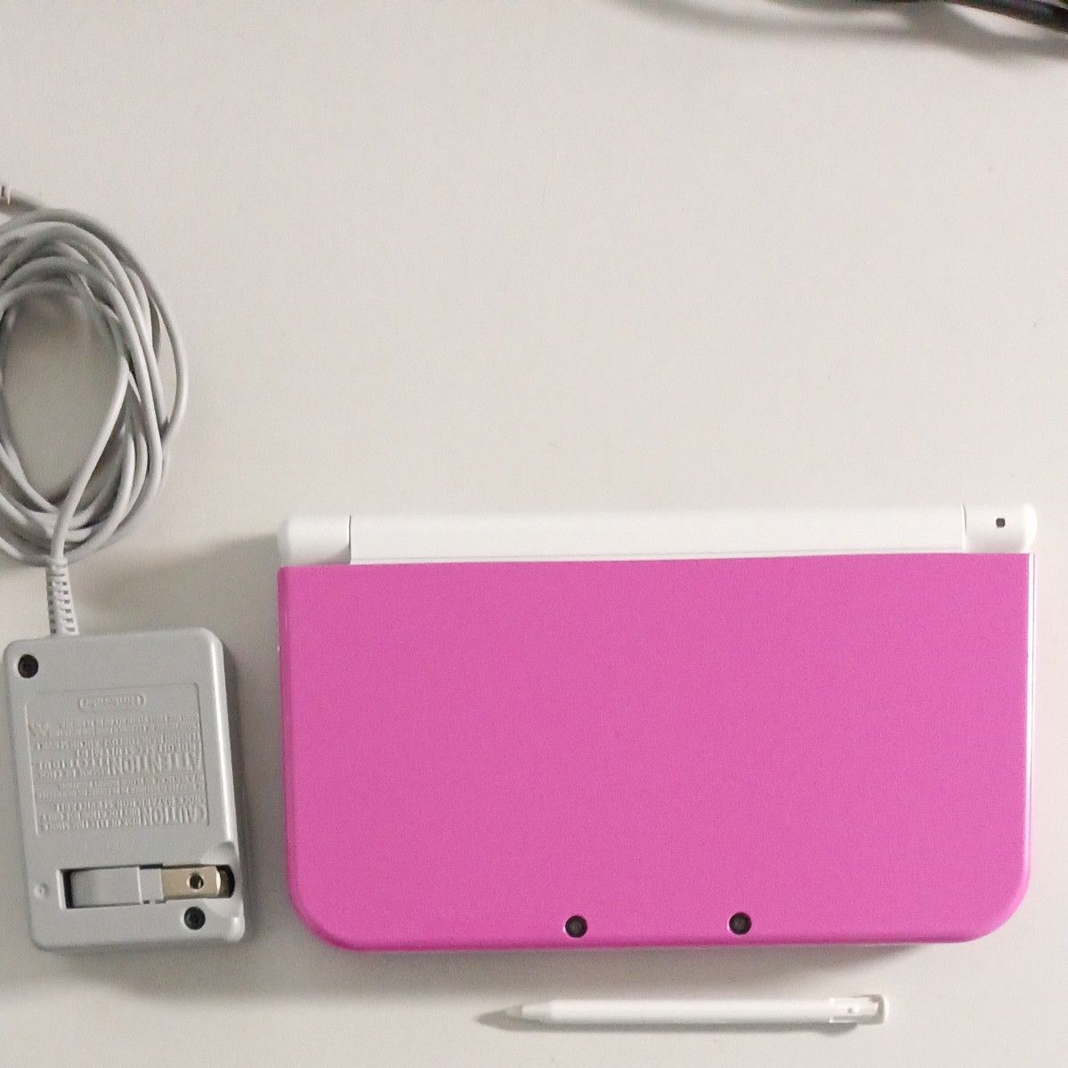 ニンテンドー 3DS LL ピンク × ホワイト 充電器 タッチペンあり-