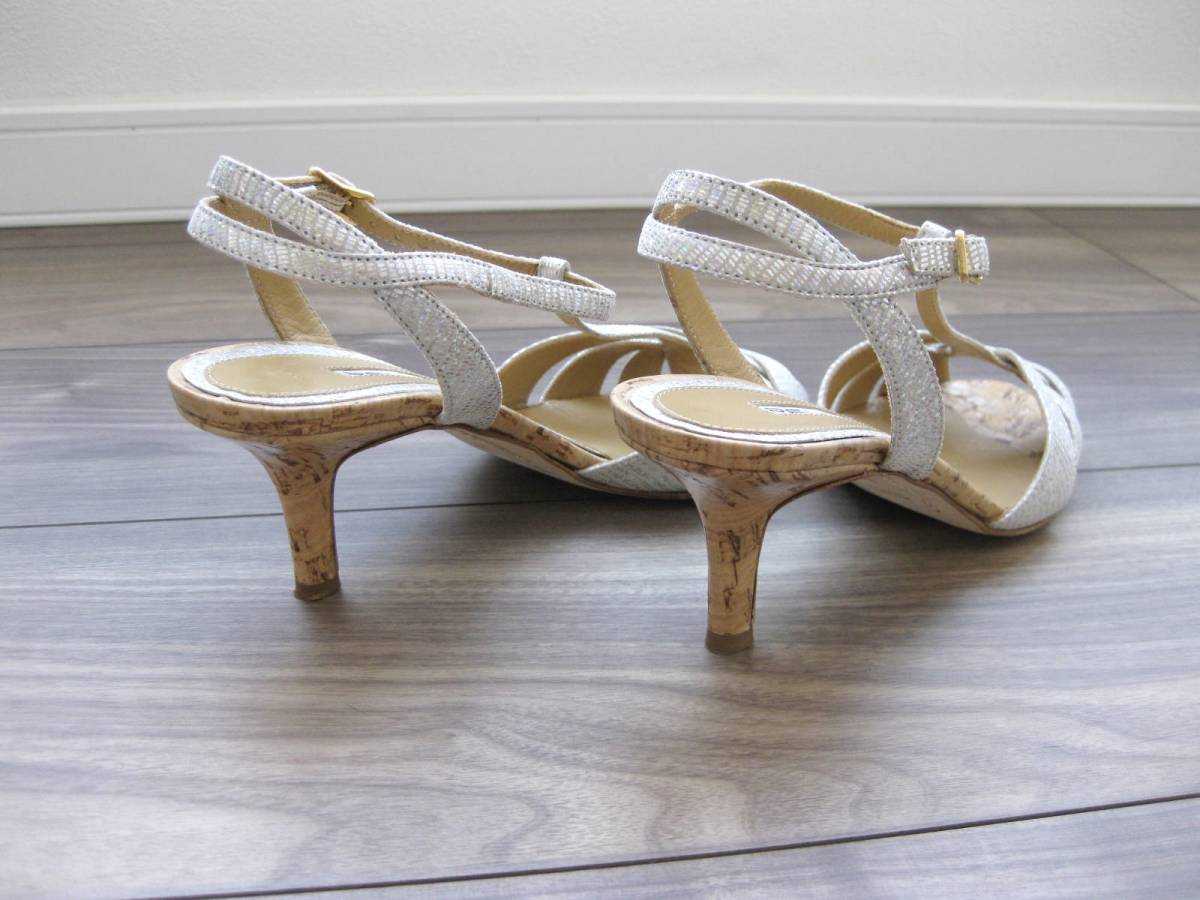 ☆ペリーコPELLICO☆ヒールサンダル☆36(23cm)☆レザー☆SILVER