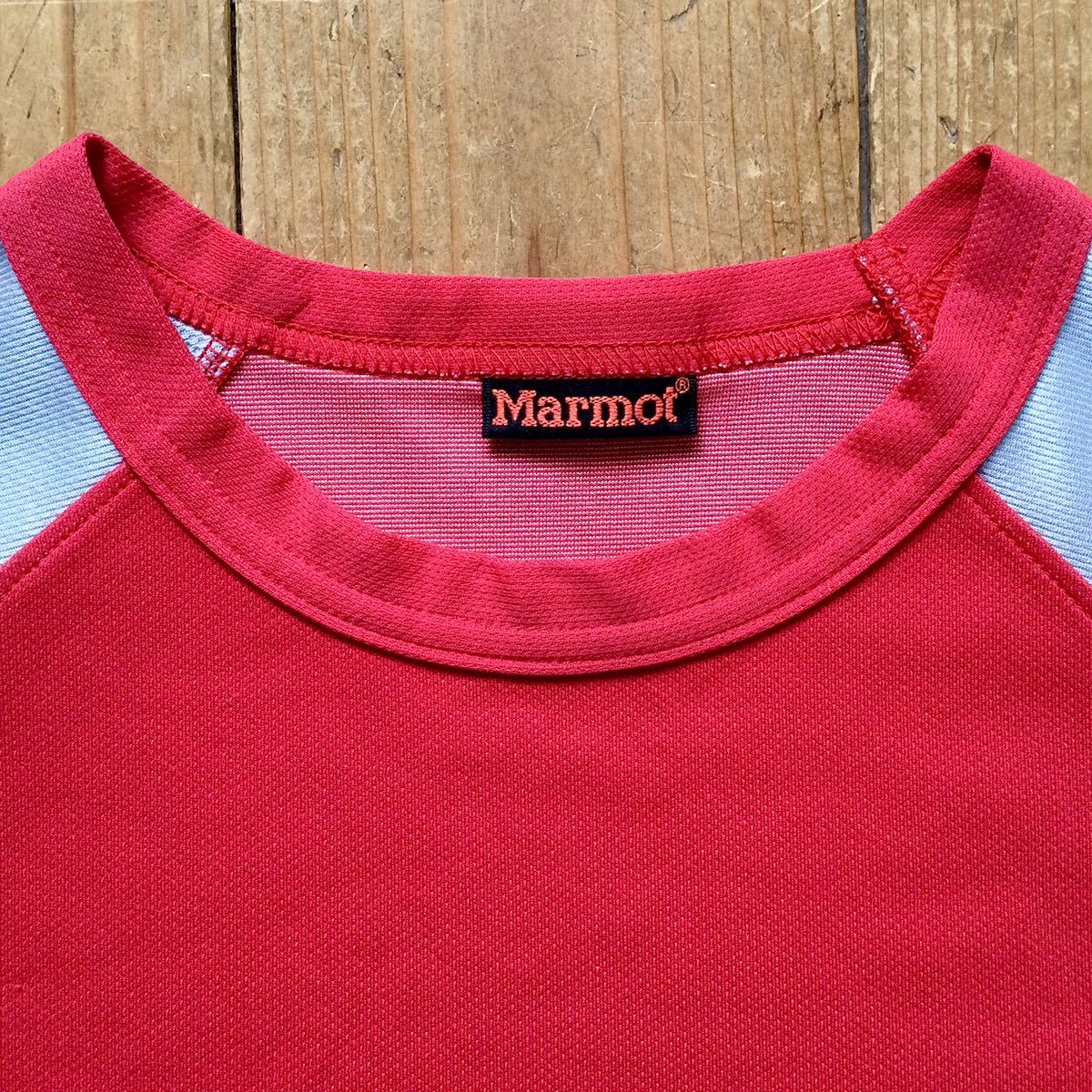Marmot マーモット Tシャツ トップス M スポーツ トレーニング 速乾Tシャツ ドライTシャツ ジム トレッキング ジョギング ランニング 赤_画像7