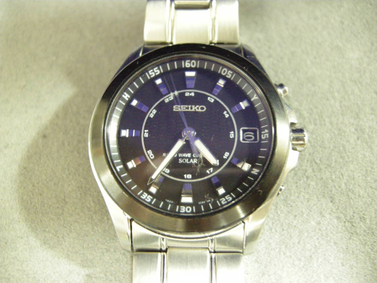 最も 【中古品】セイコー腕時計 電波ソーラー SEIKO 7B22-0BN0