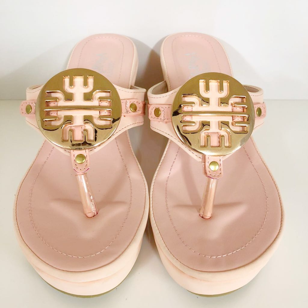 [ free shipping ] unused goods *ESPERANZA* Esperanza *ASSIST* sandals * pumps * open tu* pink series *M size * beach * gold Logo equipment ornament *