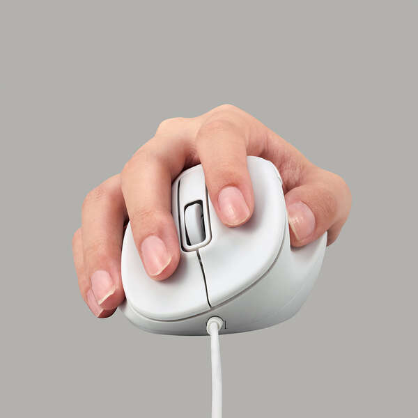 有線5ボタンマウス [EX-G] 静音設計/抗菌/右手専用/Lサイズタイプ 医師との共同開発により究極の握り心地を実現: M-XGL30UBSKWH_画像3