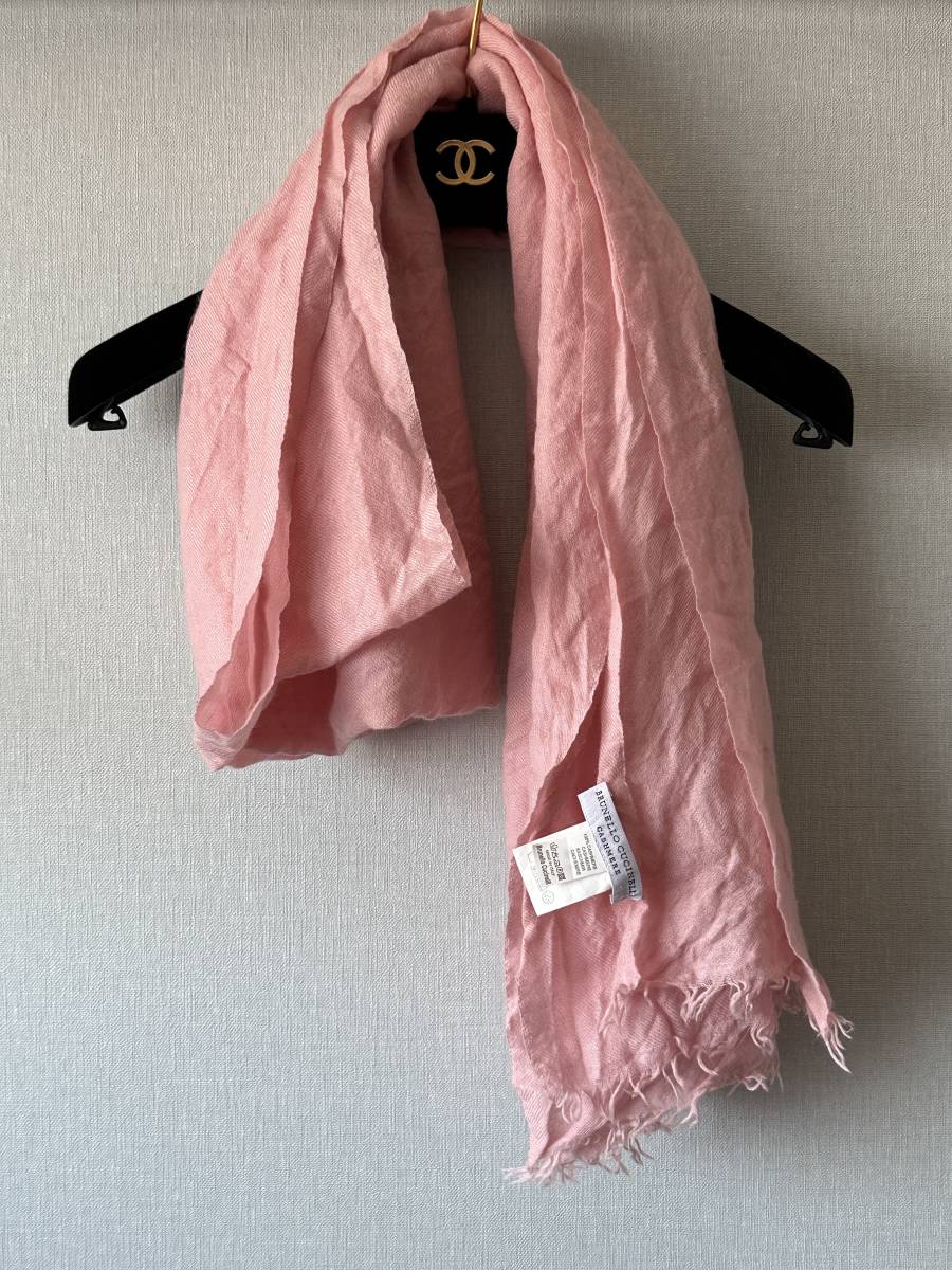 BRUNELLO CUCINELLI ブルネロクチネリ スカーフ ストール ライトピンク 薄ピンク マフラー 国内正規品