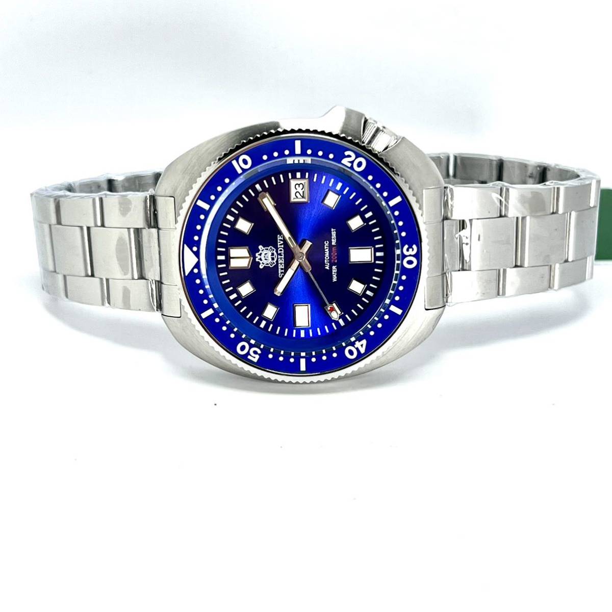 セカンドダイバーオマージュSteeldive 1970 自動巻き ブルー(3針+