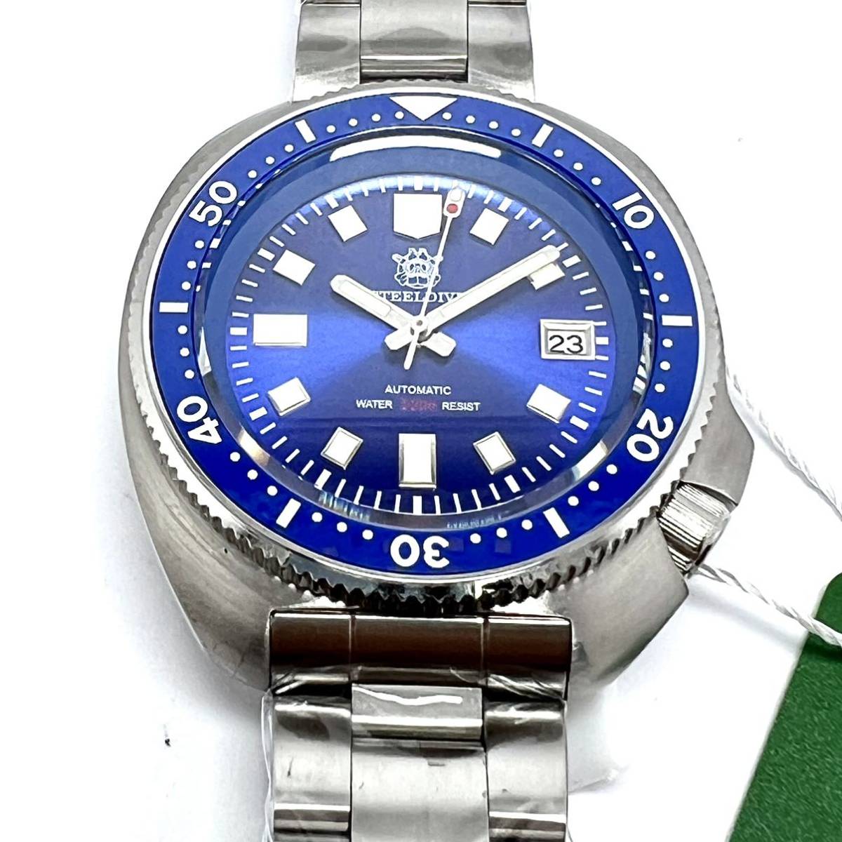 セカンドダイバーオマージュSteeldive 1970 自動巻き ブルー(3針+