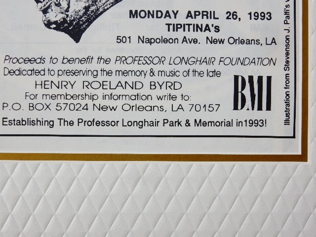 ドクター・ジョン/アラン・トゥーサン/ライブ・フライヤー 額装/アート/Piano Night/Tipitina's/New Orleans/1993/Dr.John/Allen Toussaint_画像3