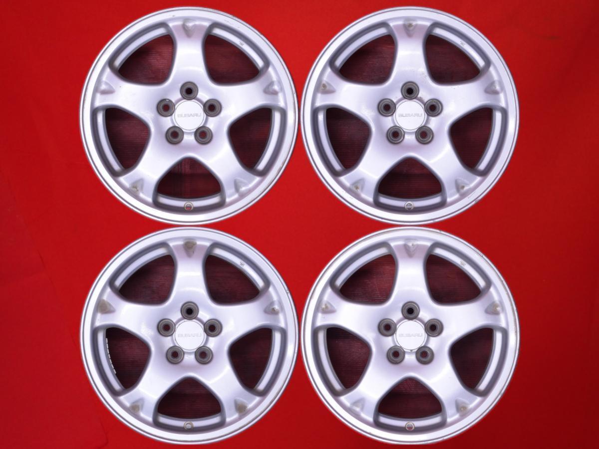 【 激安 中古 4本セット 】 スバル インプレッサ WRX STi GC8 純正 アルミホイール 16inch 7JJ インセット+53 PCD100 5穴 ハブ径Φ56 cc16_画像1