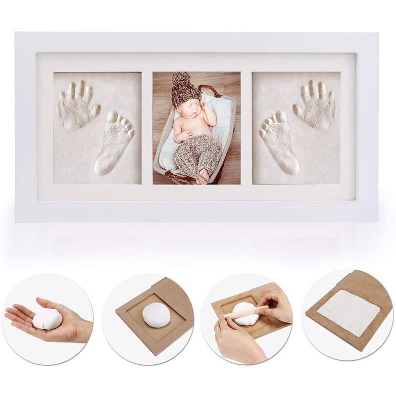  newborn baby baby frame hand-print foot-print photo frame put .. combined use less .. safety baby celebration of a birth inside festival . baby souvenir growth record gift SN089