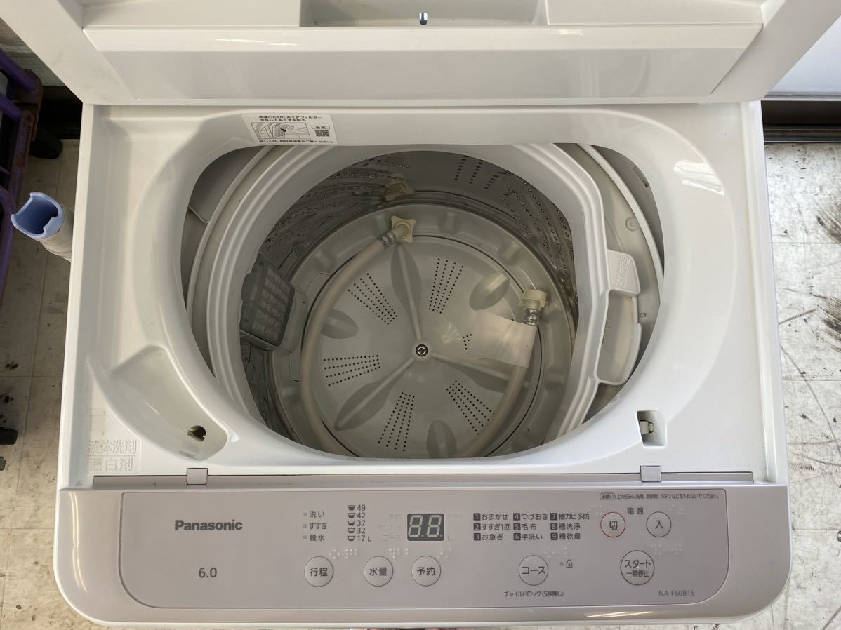 I☆ 中古品 Panasonic 全自動電気洗濯機 NA-F60B15 6kg 2022年製(5kg