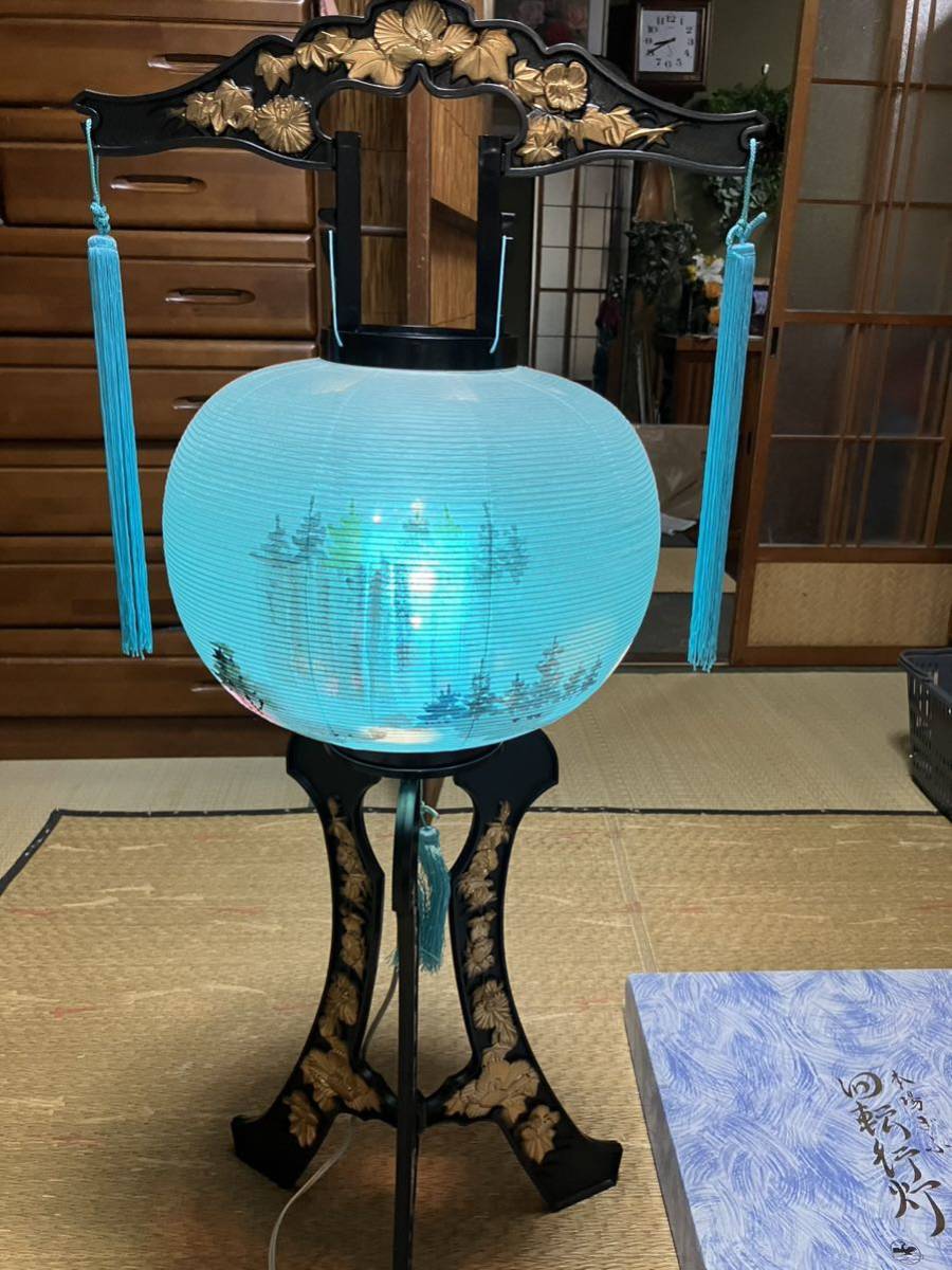  genuine Gifu rotation lamp with a paper shade line light lantern O-Bon 2. set retro O-Bon supplies tray lantern tray lantern 