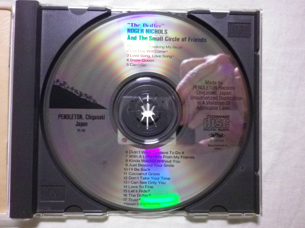 『Roger Nichols ＆ The Small Circle Of Friends/The Drifter(1993)』(PC-102,廃盤,国内盤帯付,日本語解説付,1966～68年音源)_画像3